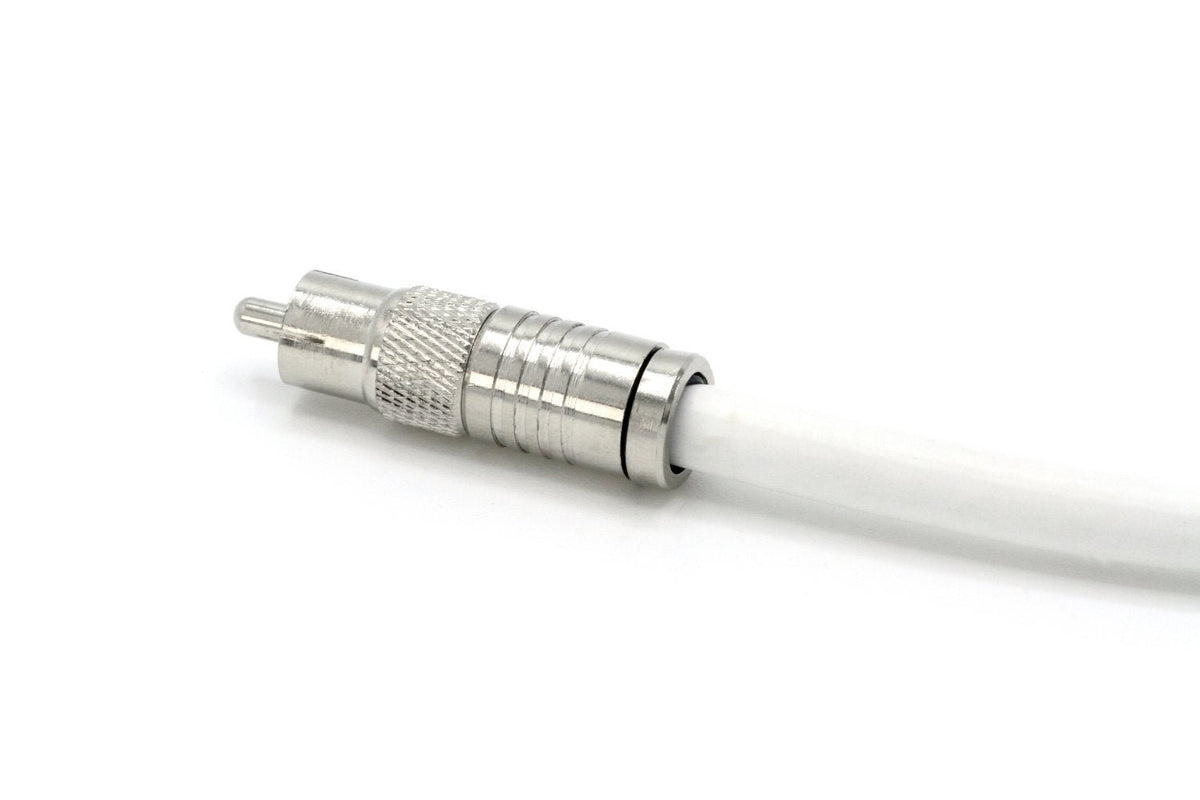 Digital Audio Cable - Digital Coaxial Cable with RCA connections, 75 Ohm - Low and Hgh Frequency RG6 Coax - Subwoofer Cable - (S/PDIF) White RCA Cable, 25 Feet