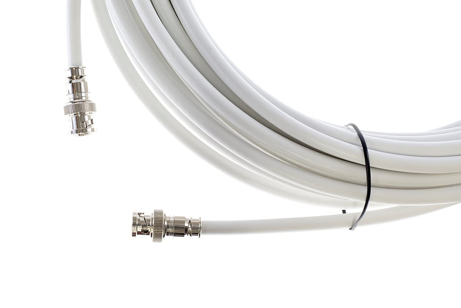 BNC Cable, White RG6 HD-SDI and SDI Cable (with two male BNC Connections) - 75 Ohm, Professional Grade, Low Loss Cable - 100 feet (100')