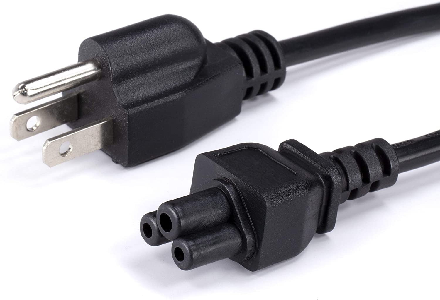 AC Power Cord (3 Prong) - Black, 3 Feet (0.9 Meter) - Premium Quality Copper Wire Core - Mouse Style for Laptops, Computers, & Power Supplies - NEMA 5-15P to C5 / IEC 320 - UL Listed