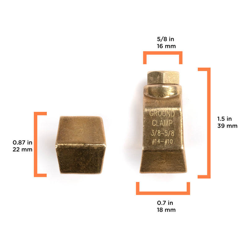 Grounding Clamp - Direct Burial Ground Rod Clamp w Screws - 5/8 Inch Cold Water Pipe, Electrical Bonding - UL Listed - Antenna, Satellite Dish, Cable TV - 1 Pack