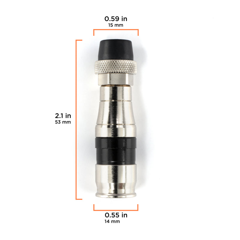 Coaxial Cable Compression Fitting Connector - for RG11 Coax Cable - with Weather Seal O Ring, Weather Boot, and Water Tight Grip (100 Pack)