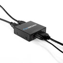 HD 1X2 HDMI Splitter Powered Kit - 2 Port Hub 1 in 2 Out - 2 HDMI Powered Splitter Box - 1080P, 2K, 3D, 4K, UHD, HDCP, YUV, HDR - Dual Monitor - Includes 4K and UHD - and HDMI Cable