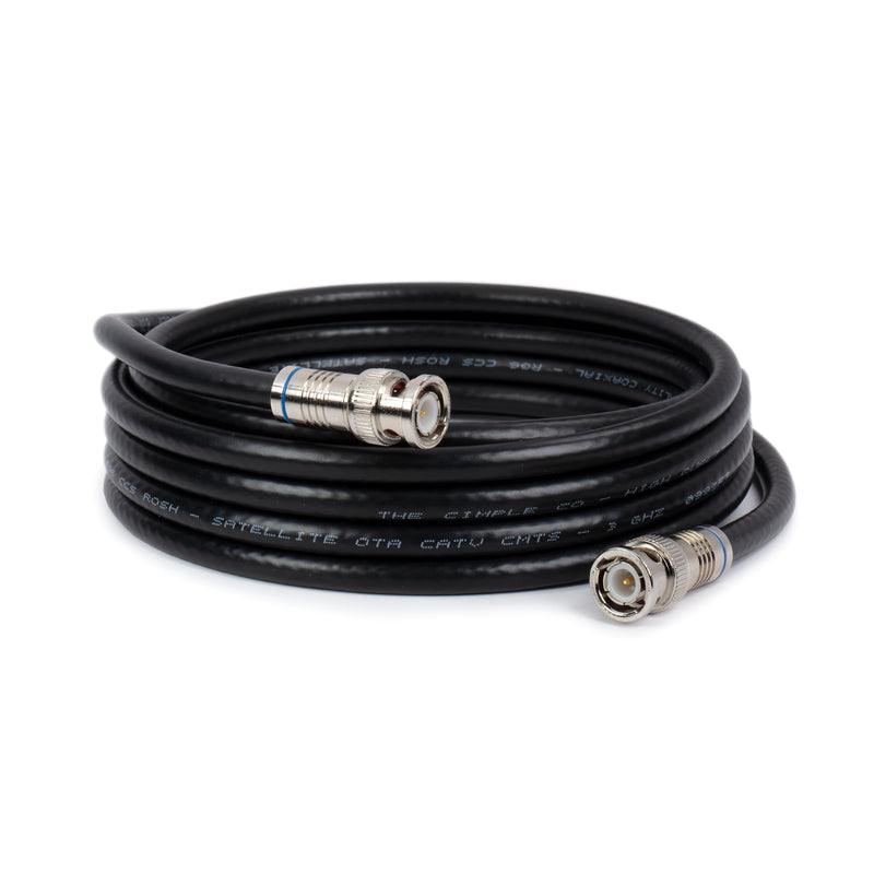 BNC Cable, Black RG6 HD-SDI and SDI Cable (with two male BNC Connections) - 75 Ohm, Professional Grade, Low Loss Cable - 35 feet (35')