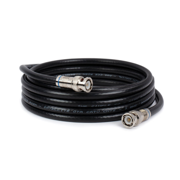 BNC Cable, Black RG6 HD-SDI and SDI Cable (with two male BNC Connections) - 75 Ohm, Professional Grade, Low Loss Cable - 20 feet (20')