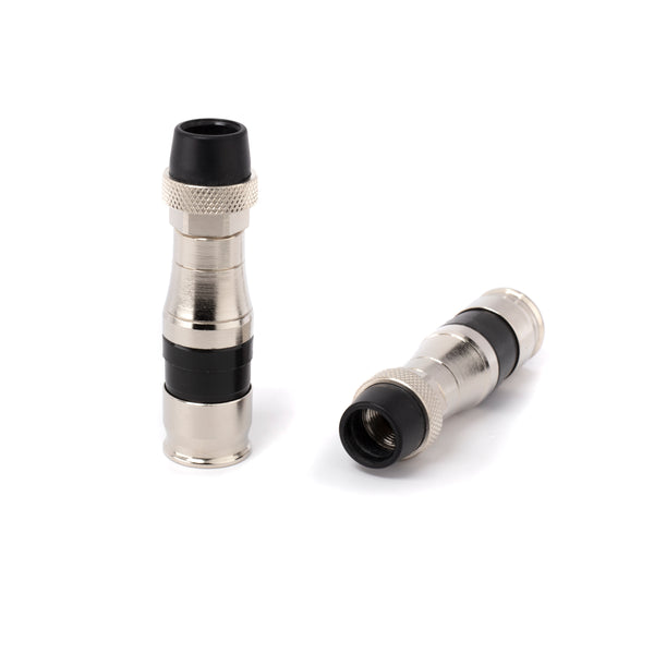 Coaxial Cable Compression Fitting Connector - for RG11 Coax Cable - with Weather Seal O Ring, Weather Boot, and Water Tight Grip (25 Pack)