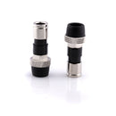 Coaxial Cable Compression Fitting Connector - for RG59 Coax Cable - with Weather Seal O Ring, Weather Boot, and Water Tight Grip (4 Pack)