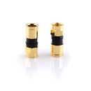 Gold Coaxial Cable Compression Fitting | 100 Pack Connector | for RG6 Coax Cable - with Weather Seal O Ring and Water Tight Grip