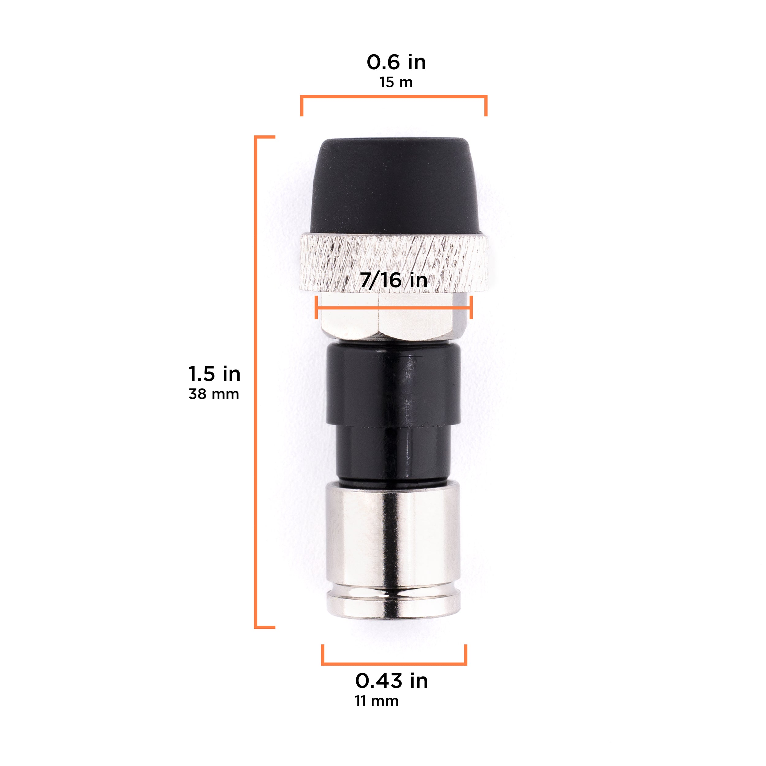 Coaxial Cable Compression Fitting Connector - for RG59 Coax Cable - with Weather Seal O Ring, Weather Boot, and Water Tight Grip (4 Pack)