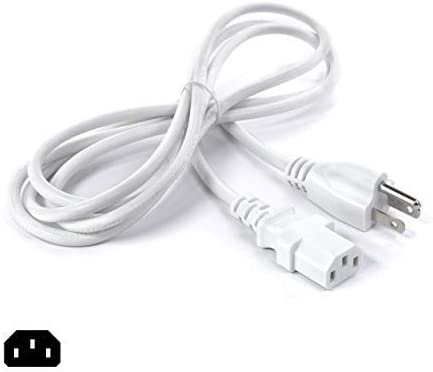 AC Power Cord (3 Prong) - 1 Foot (0.3 Meter), White - Premium Quality Copper Wire Core - Computer, Medical, Server & Desktop - NEMA 5-15 to C13 / IEC 320 - UL Listed Power Cable