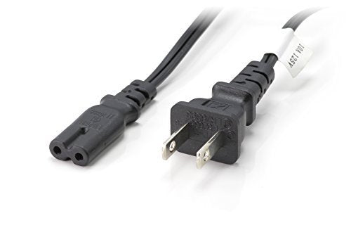 2 Prong Figure 8 Power Cord Cable |Non-Polarized 10 Foot – Black| Satellite/ PS3