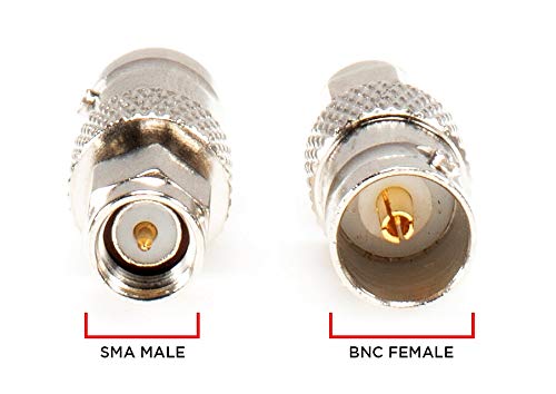 SMA Male to BNC Female Adapter - 100 Pack Coupler - Male to Female Coaxial (RF) Connector, Compatible with RF, SDI, HD-SDI, CCTGV, Camera