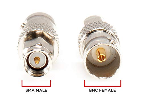 SMA Male to BNC Female Adapter - 4 Pack Coupler - Male to Female Coaxial (RF) Connector, Compatible with RF, SDI, HD-SDI, CCTGV, Camera