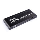 HD 1X4 HDMI Splitter Powered Kit - 4 Port Hub 1 in 4 Out - 4 HDMI Powered Splitter Box - 1080P, 2K, 3D, 4K, UHD, HDCP, YUV, HDR - Quad Monitor - Includes 4K and UHD - and HDMI Cable