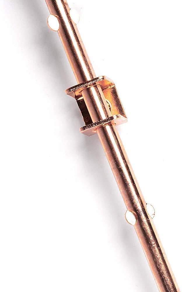 4ft Copper Grounding Rod - 3/8" Diameter - Includes Ground Rod Clamp - Great for Electric Fences, Antennas, Satellite Dishes, and other Grounding and Bonding Needs - Set of 1