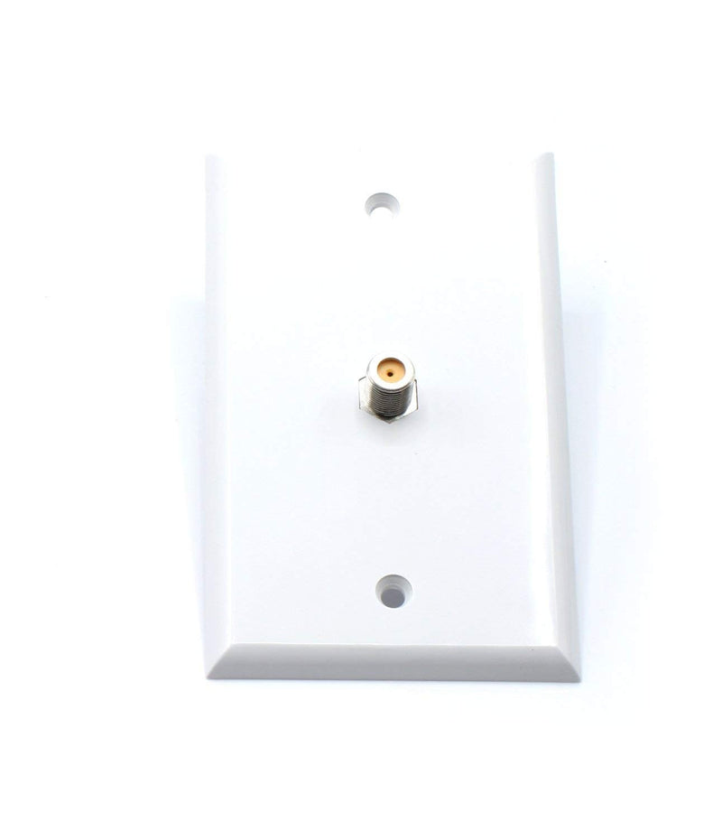 White Video Wall Jack for Coax Cable F Type Coaxial Wallplate (Wall Plate) - 3 GHz Coupler Approved for Comcast, DIRECTV, Satellite Dish, and Antennas (4 Pack)