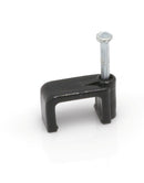 THE CIMPLE CO - Dual, Twin, or Siamese Coaxial Cable Clips, Cat6, Electrical Wire Cable Clip, 1/2 in Nail Clip and Fastener, Black (10 pieces per bag)