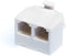 Duplex Jack Phone Wall Adapter - 1 Pack, White - 2-Way Phone Splitter (2 Lines) Wall Jack Phone RJ11 Adapter