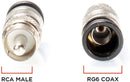 RCA Compression Connectors - 50 Pack - RG-6 Coaxial Cable - Universal Male Connectors for RCA, Subwoofer, Composite, Component and Similar Cables