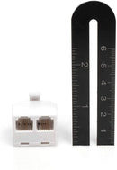 Duplex Jack Phone Wall Adapter - 2 Pack, White - 2-Way Phone Splitter (2 Lines) Wall Jack Phone RJ11 Adapter