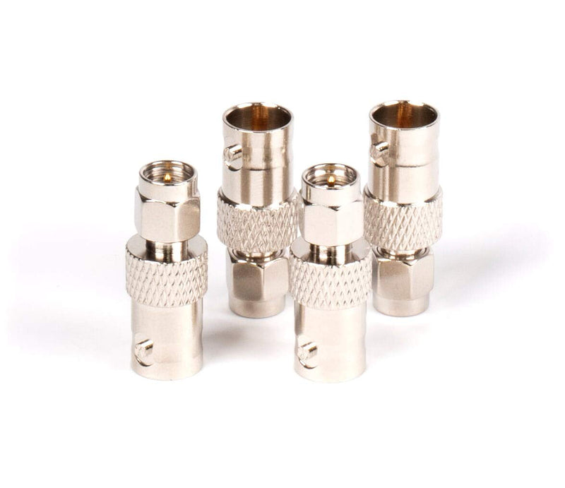 SMA Male to BNC Female Adapter - 4 Pack Coupler - Male to Female Coaxial (RF) Connector, Compatible with RF, SDI, HD-SDI, CCTGV, Camera