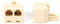 Duplex Jack Phone Wall Adapter - 2 Pack, Ivory - 2-Way Phone Splitter (2 Lines) Wall Jack Phone RJ11 Adapter