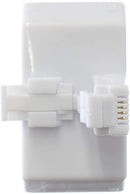 Telephone Splitter 2 Line Adapter - 3-Way Splitter (Line 1, Line 2, and Twin Line) - Dual Line Separator - 4 Conductor Connector (2 Phone Lines) - White, 2 Pack