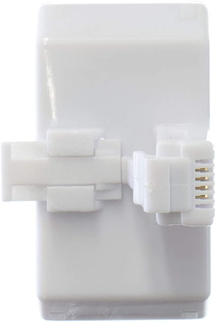 Telephone Splitter 2 Line Adapter - 3-Way Splitter (Line 1, Line 2, and Twin Line) - Dual Line Separator - 4 Conductor Connector (2 Phone Lines) - White, 2 Pack