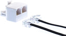 Duplex Jack Phone Wall Adapter - 1 Pack, White - 2-Way Phone Splitter (2 Lines) Wall Jack Phone RJ11 Adapter
