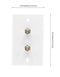 White Video Wall Jack for Twin (Dual Coax Cable) F Type Coaxial Wallplate (Wall Plate) - Two 3 GHz Couplers approved for Comcast, DIRECTV, Satellite Dish, and Antennas (100 Pack)