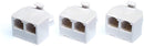 Duplex Jack Phone Wall Adapter - 3 Pack, White - 2-Way Phone Splitter (2 Lines) Wall Jack Phone RJ11 Adapter