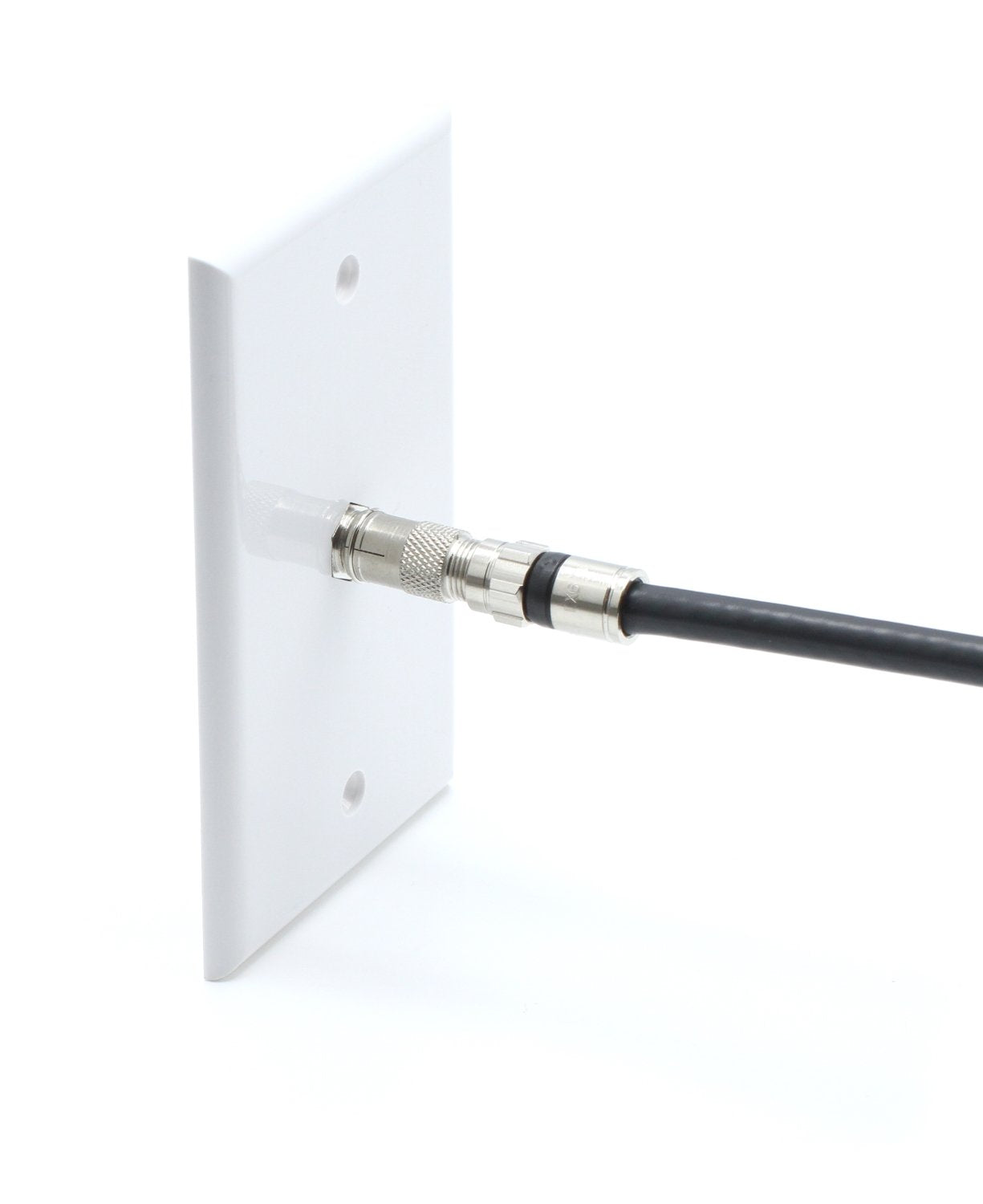 Coaxial Cable Push on Connectors - 25 Pack - for Tight Corners and Hard to Reach areas - F Type Adapter for Coax Cable and Wall Plates