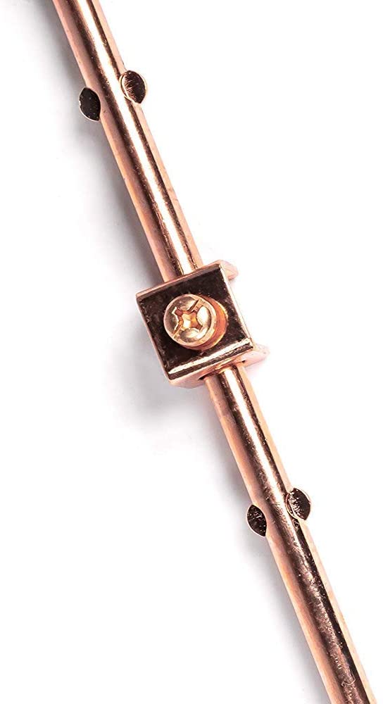 4ft Copper Grounding Rod - 3/8" Diameter - Includes Ground Rod Clamp - Great for Electric Fences, Antennas, Satellite Dishes, and other Grounding and Bonding Needs - Set of 10