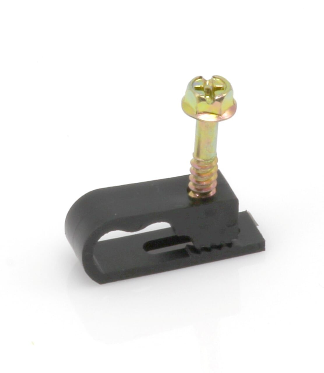 THE CIMPLE CO - Dual, Twin, or Siamese Coaxial Cable Clips, Cat6, Electrical Wire Cable Clip, 1/2 in Screw Clip and Fastener, Black (100 pieces per bag)