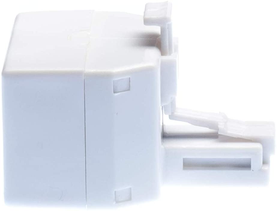 Duplex Jack Phone Wall Adapter - 3 Pack, White - 2-Way Phone Splitter (2 Lines) Wall Jack Phone RJ11 Adapter