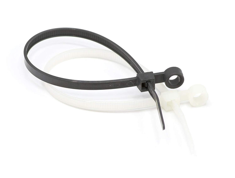 14 inch Black Nylon Zip Ties - Strong Zip Tie, Wire Ties - Indoor and Outdoor Rated -Screw Mounting Hole, Zip Ties (Wire Ties, Cable Ties), 100 Pack - Black - 14"