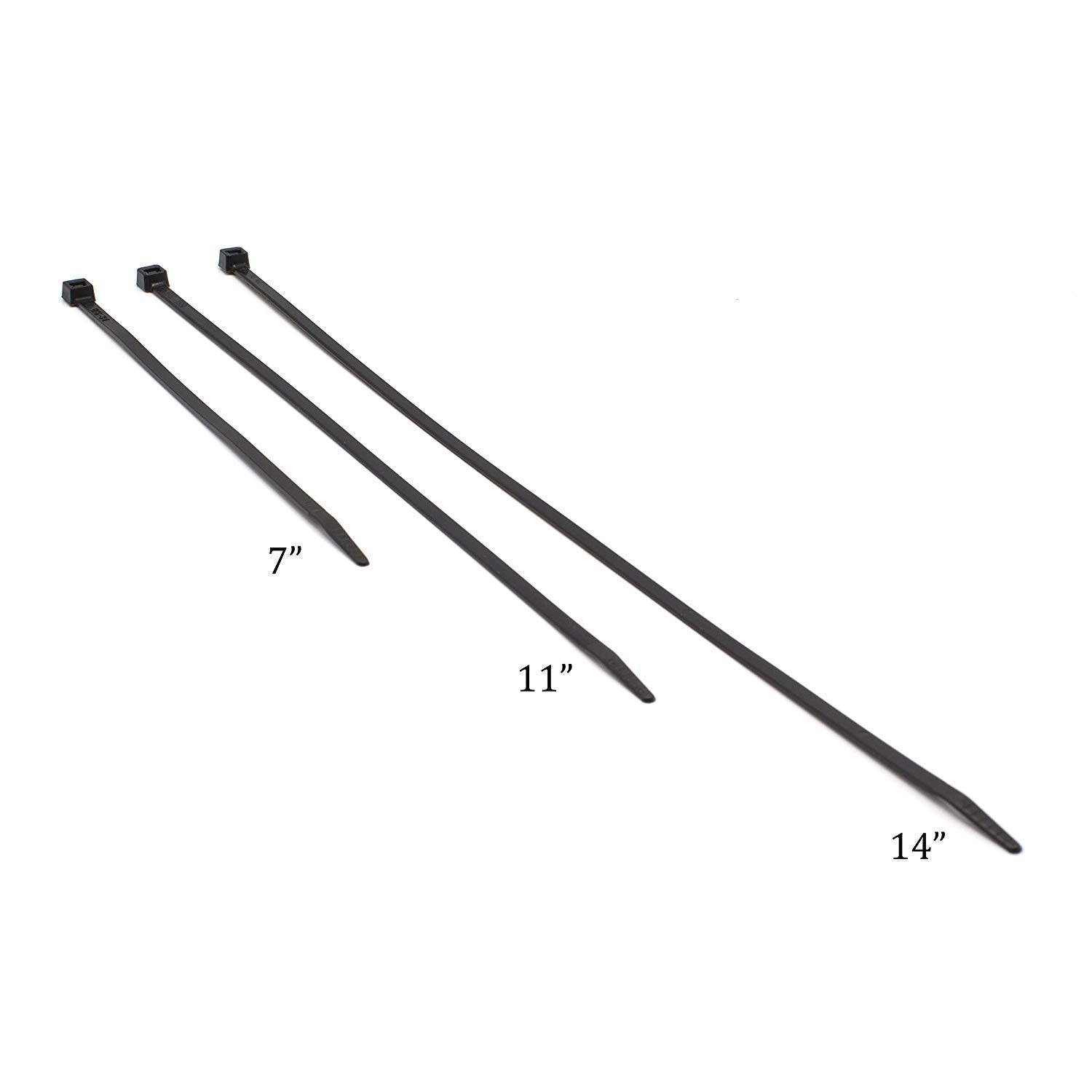 11 inch Grey Nylon Zip Ties - Strong Zip Tie, Wire Ties - Indoor and Outdoor Rated -Screw Mounting Hole, Zip Ties (Wire Ties, Cable Ties), 100 Pack - Gray - 11"