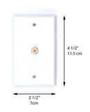 White Video Wall Jack for Coax Cable F Type Coaxial Wallplate (Wall Plate) - 3 GHz Coupler Approved for Comcast, DIRECTV, Satellite Dish, and Antennas (4 Pack)