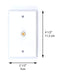 White Video Wall Jack for Coax Cable F Type Coaxial Wallplate (Wall Plate) - 3 GHz Coupler Approved for Comcast, DIRECTV, Satellite Dish, and Antennas (4 Pack)