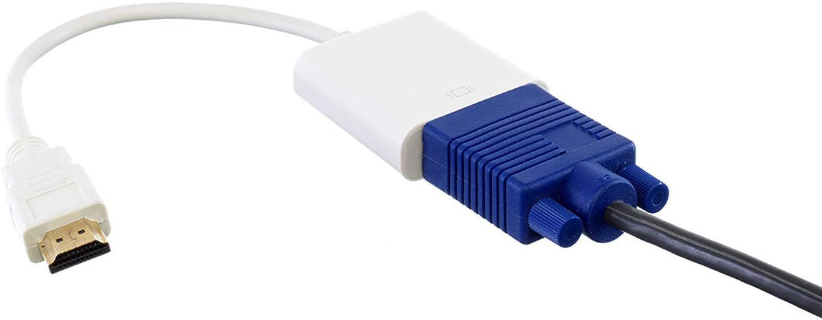 HDMI to VGA Adapter - 1080 HDMI to VGA Adapter Video Male to Female Converter for PC/Laptop, TV, Projector - White