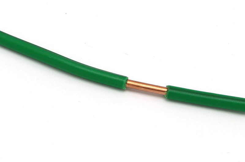 50 Feet (15 Meter) - Insulated Solid Copper THHN / THWN Wire - 12 AWG, Wire is Made in the USA, Residential, Commerical, Industrial, Grounding, Electrical rated for 600 Volts - In Green