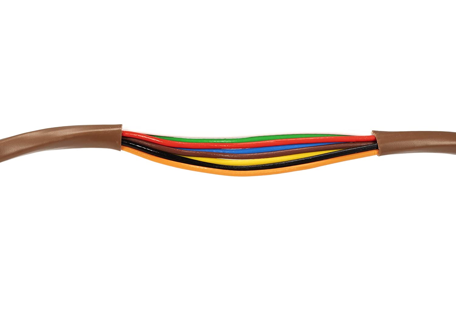 Thermostat Wire 18/8 - Brown - Solid Copper 18 Gauge, 8 Conductor - CL2 (UL Listed) CMR Riser Rated (CL3) - Residential, Commercial and Industrial Rated - 18-8, 200 Feet
