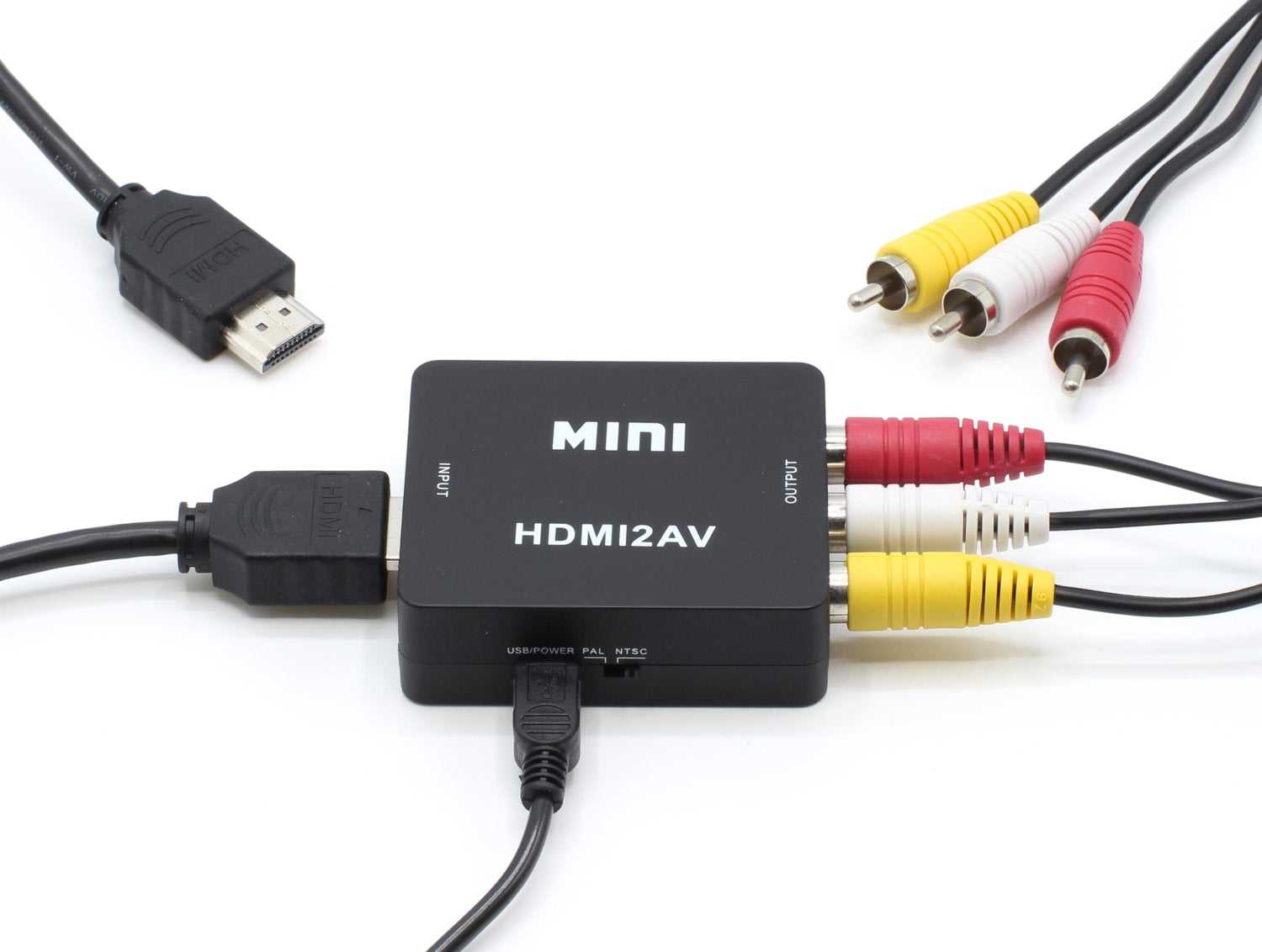 THE CIMPLE CO - HDMI to RCA Converter (Digital to Analog Converter) - Converts FROM HDMI - Does not work in reverse - DOWN CONVERTS - Black Kit