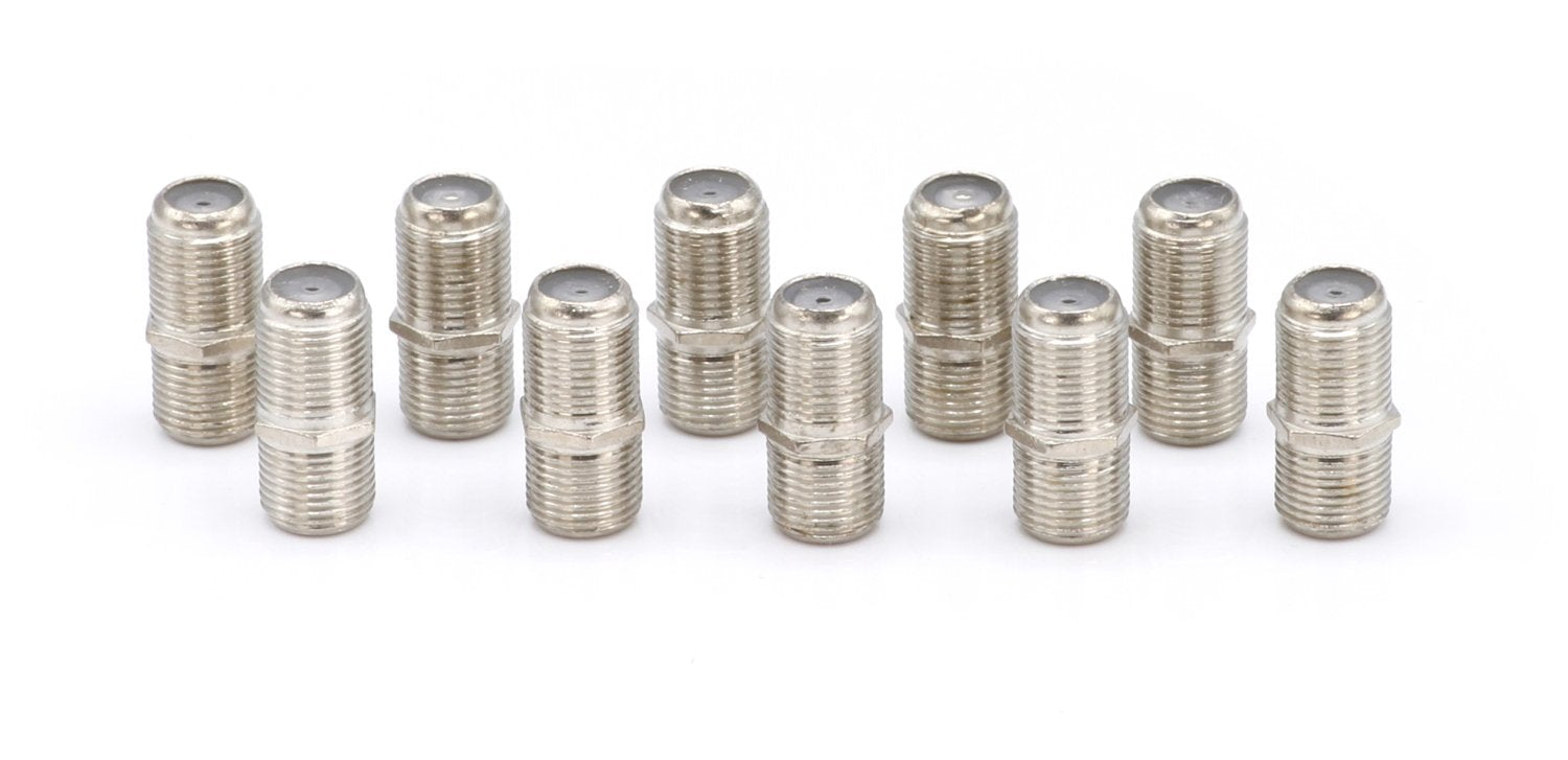 Cable Extension Coupler Connects Two Coaxial Video Cables, for Coax F81 (female to female) 1GHz Cable TV, and Cable Internet Rated (4 Pack)