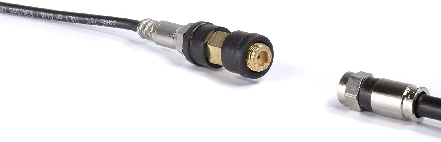 Gold Weather Sealed Coaxial Extension Coupler - 100 Pack - Cable Extension Adapter (Barrel Splice - Coupler) - Connects Two Coaxial Video Cables (Female to Female Connector) 3GHz rated