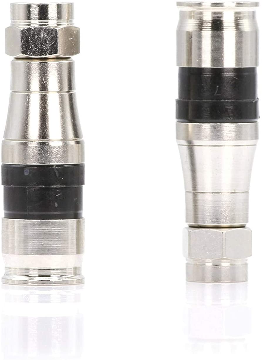 Coaxial Cable Compression Fitting - 10 Pack - for RG11 Coax Cable - with Weather Seal O Ring and Water Tight Grip