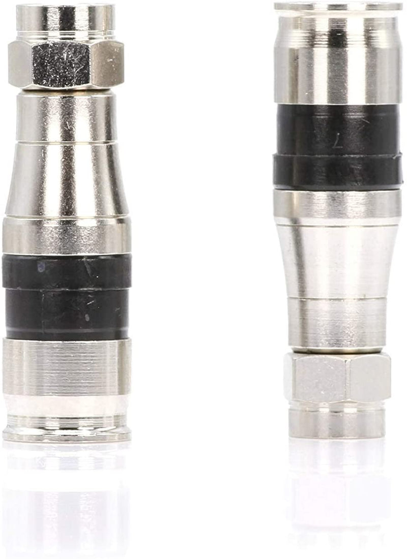 Coaxial Cable Compression Fitting - 50 Pack - for RG11 Coax Cable - with Weather Seal O Ring and Water Tight Grip