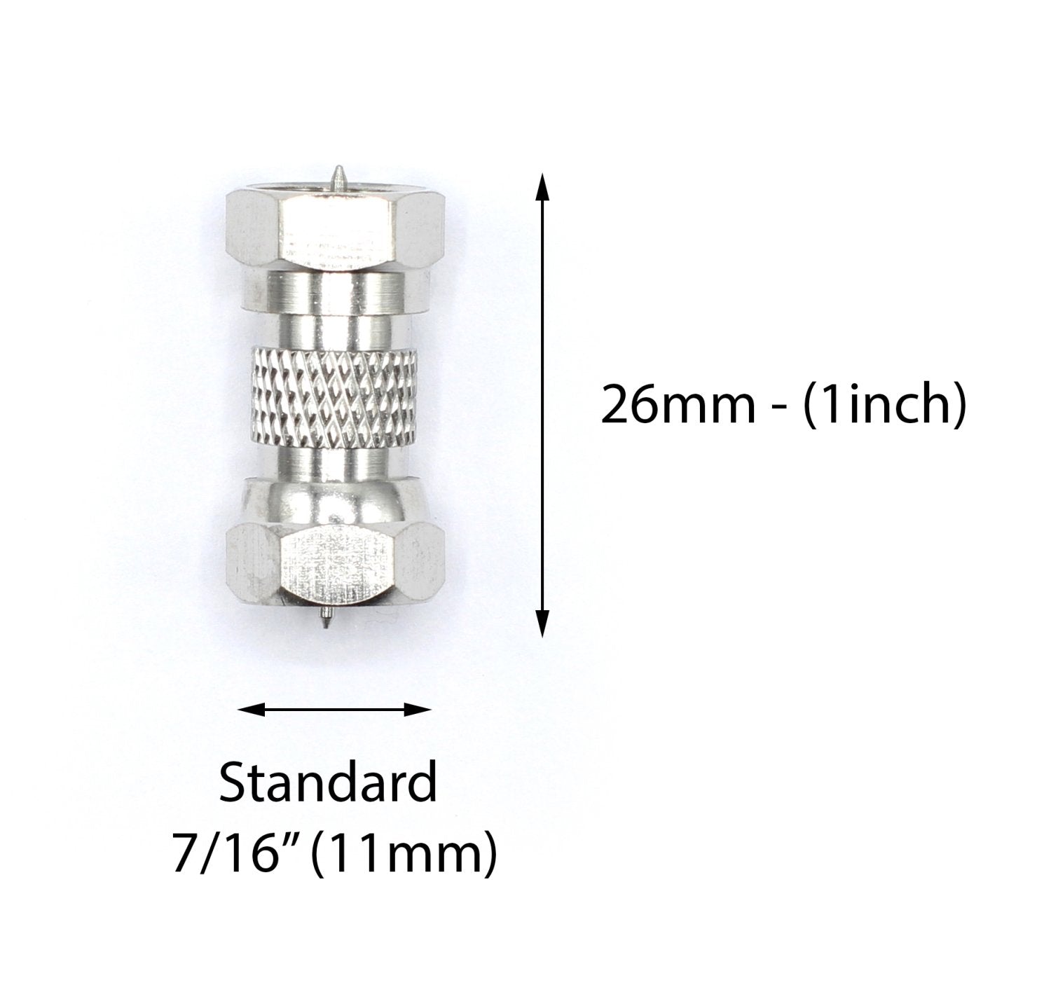 Cable Extension Coupler for Coaxial Cables - 50 Pack - F81 (male to male) High Quality 3GHz Satellite, Cable TV, and Cable Internet Rated