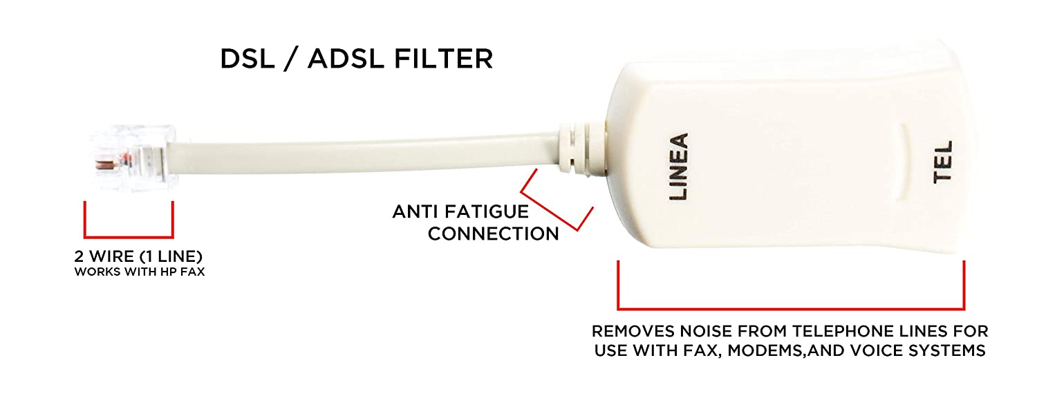 2 Wire, 1 Line DSL Filter - for removing noise and other problems from DSL related phone lines - 5 Pack