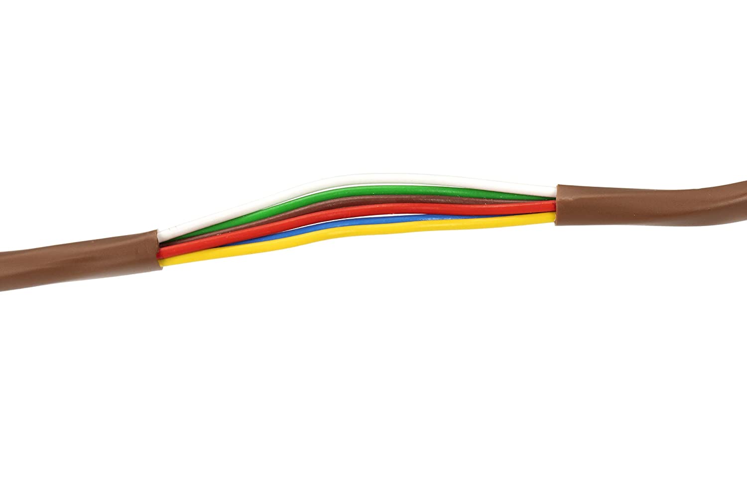 Thermostat Wire 18/6 - Brown - Solid Copper 18 Gauge, 6 Conductor - CL2 (UL Listed) CMR Riser Rated (CL3) - Residential, Commercial and Industrial Rated - 18-6, 200 Feet