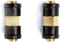 Gold Weather Sealed Coaxial Extension Coupler - 50 Pack - Cable Extension Adapter (Barrel Splice - Coupler) - Connects Two Coaxial Video Cables (Female to Female Connector) 3GHz rated
